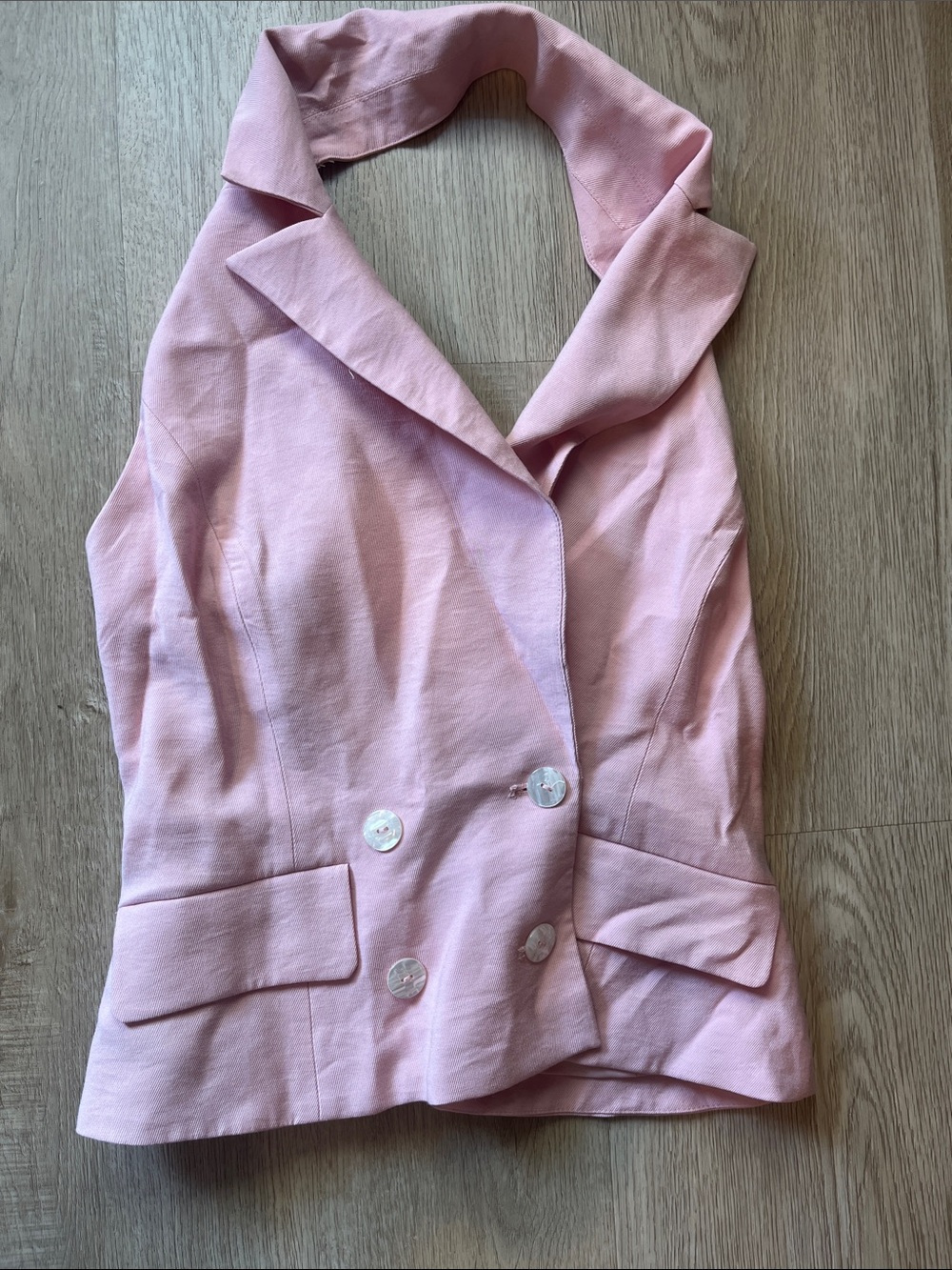 Light Pink Zara Double Breasted Sleeveless Blazer Vest size small